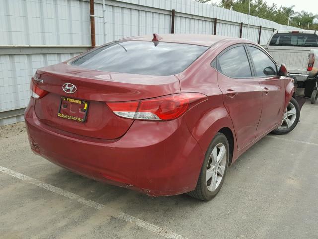 KMHDH4AE1BU115743 - 2011 HYUNDAI ELANTRA GL BURGUNDY photo 4