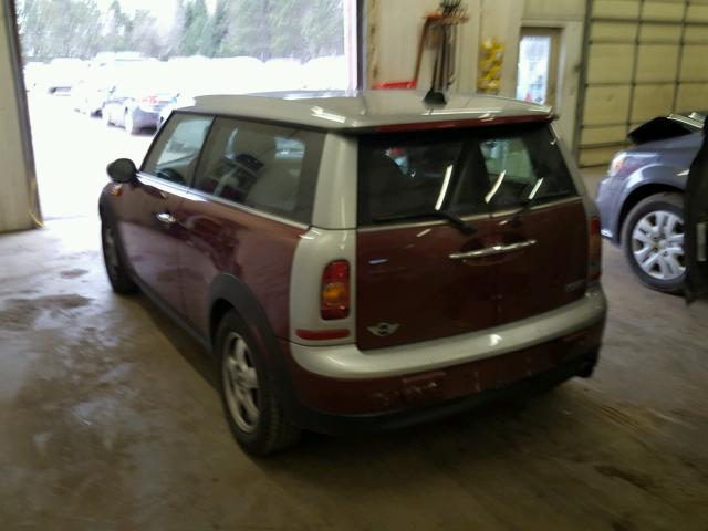 WMWML33529TX34391 - 2009 MINI COOPER CLU MAROON photo 3