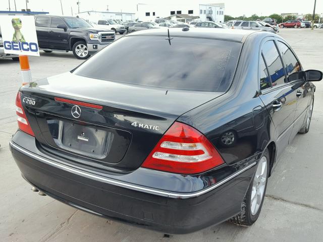 WDBRF92H87F837694 - 2007 MERCEDES-BENZ C 280 4MAT BLACK photo 4