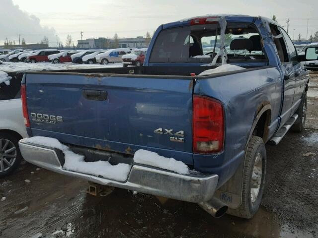 3D7KU28C14G277271 - 2004 DODGE RAM 2500 S ლურჯი ფოტო 4