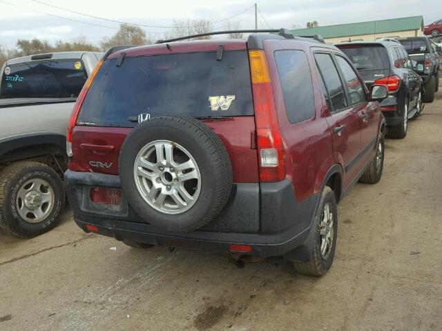 JHLRD78804C041377 - 2004 HONDA CR-V EX MAROON photo 4