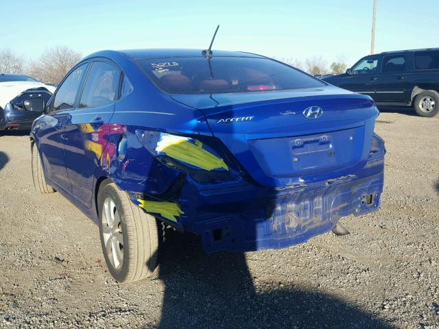 KMHCU4AE7EU679943 - 2014 HYUNDAI ACCENT GLS BLUE photo 3