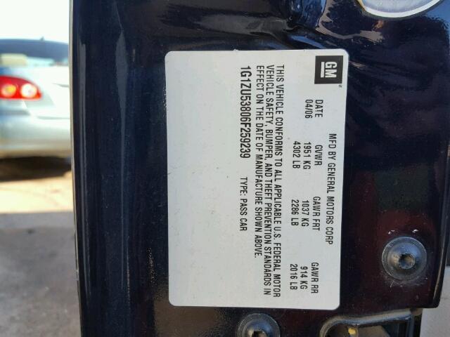 1G1ZU53806F259239 - 2006 CHEVROLET MALIBU LTZ 黑色 照片 10