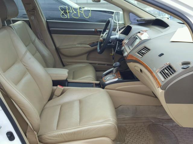 1HGFA16908L074095 - 2008 HONDA CIVIC EXL WHITE photo 5