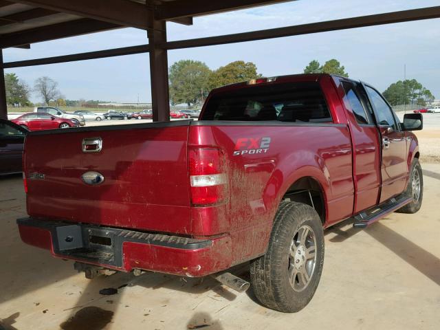 1FTPX12V87KD50077 - 2007 FORD F150 RED photo 4