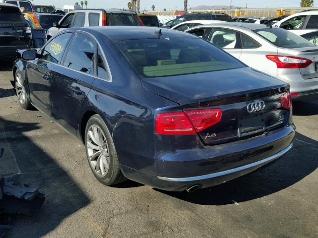 WAUAVAFD1CN003760 - 2012 AUDI A8 QUATTRO BLUE photo 3