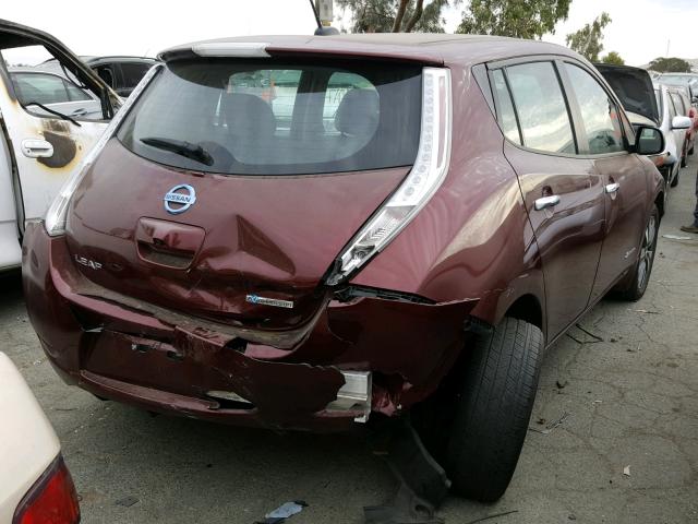 1N4BZ0CP8GC300262 - 2016 NISSAN LEAF SV BURGUNDY photo 4