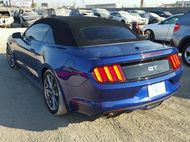1FATP8FF8F5358189 - 2015 FORD MUSTANG GT BLUE photo 3