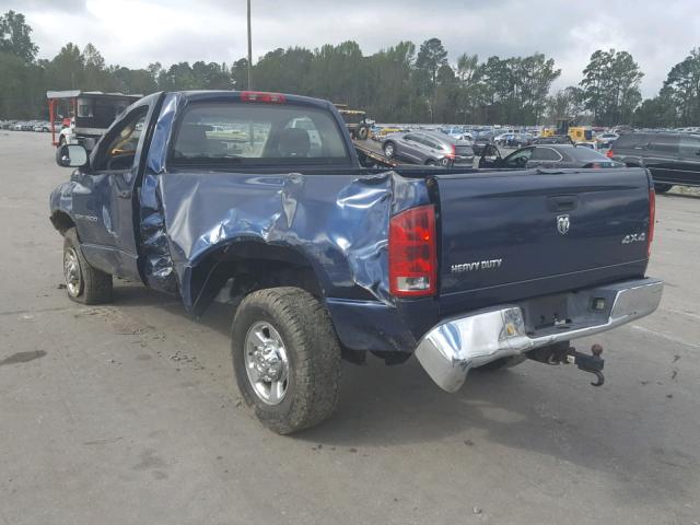 3D7KS26D35G814919 - 2005 DODGE RAM 2500 S BLUE photo 3
