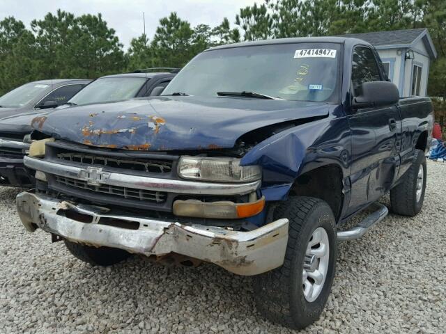 1GCEK14W6XZ202240 - 1999 CHEVROLET SILVERADO BLUE photo 2