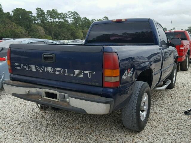 1GCEK14W6XZ202240 - 1999 CHEVROLET SILVERADO BLUE photo 4