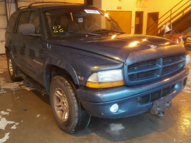 1B4HS28N1YF153596 - 2000 DODGE DURANGO BLUE photo 1