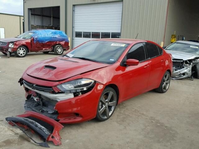 1C3CDFEB7GD645332 - 2016 DODGE DART GT RED photo 2