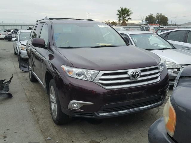 5TDDK3EH1DS270255 - 2013 TOYOTA HIGHLANDER MAROON photo 1