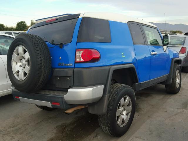 JTEBU11F270099576 - 2007 TOYOTA FJ CRUISER BLUE photo 4