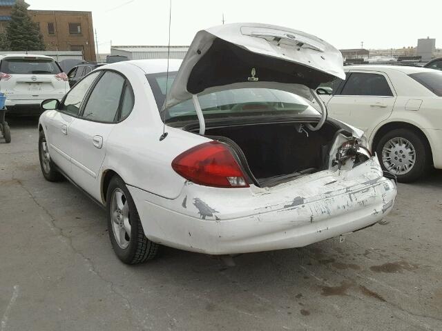 1FAFP53221A239289 - 2001 FORD TAURUS SE WHITE photo 3