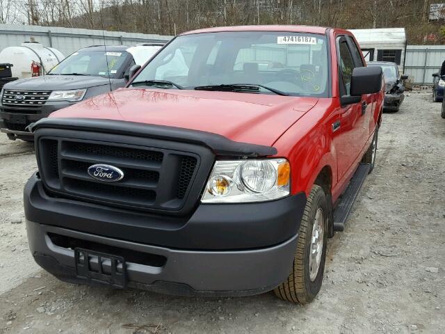 1FTRX12W77FA04788 - 2007 FORD F150 RED photo 2