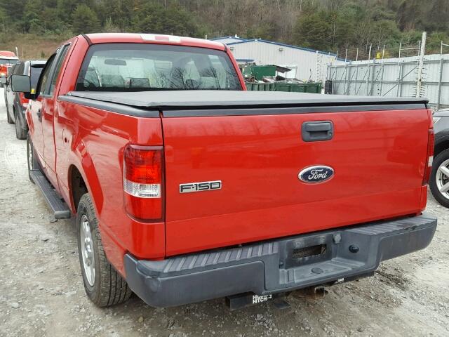 1FTRX12W77FA04788 - 2007 FORD F150 RED photo 3