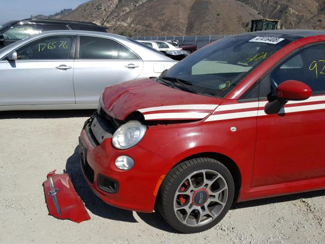 3C3CFFBRXCT126923 - 2012 FIAT 500 SPORT RED photo 9