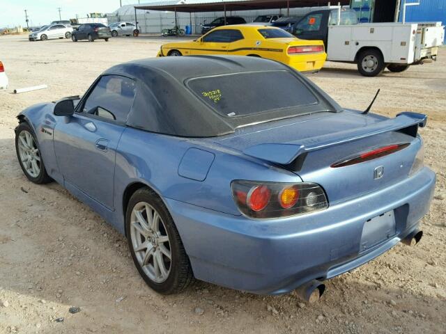 JHMAP21475S006448 - 2005 HONDA S2000 BLUE photo 3