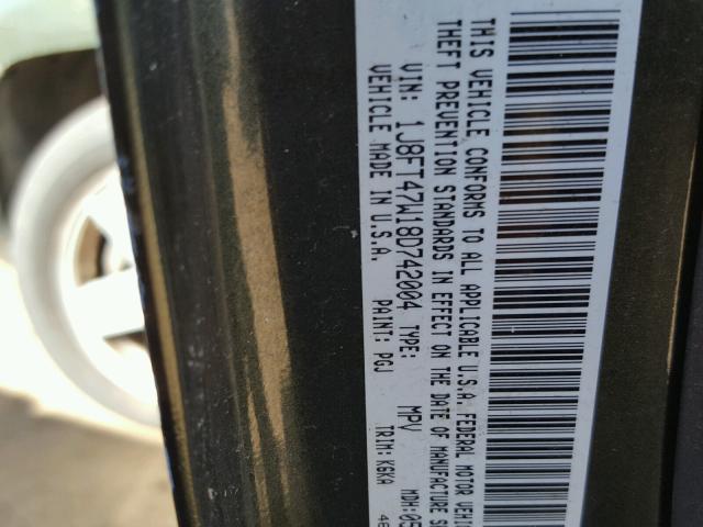 1J8FT47W18D742004 - 2008 JEEP COMPASS SP 绿色 照片 10