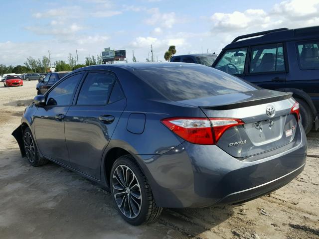 5YFBURHE3FP277029 - 2015 TOYOTA COROLLA L GRAY photo 3