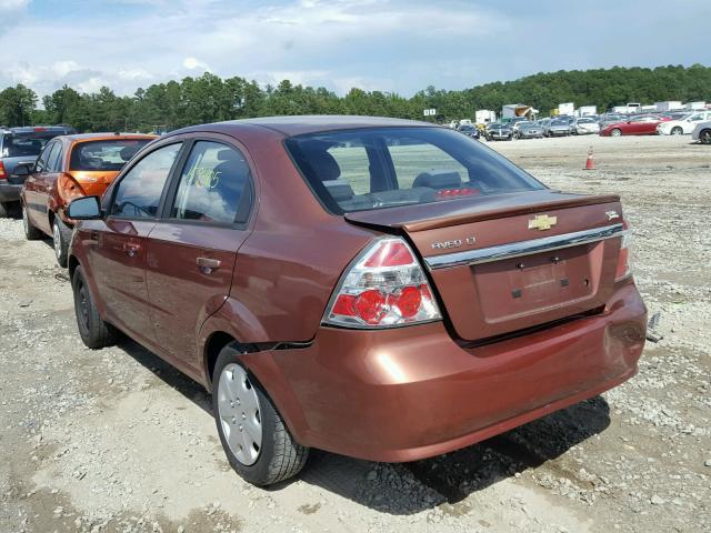 KL1TG5DE8BB249172 - 2011 CHEVROLET AVEO LT ORANGE photo 3