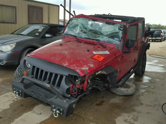 1J4GA39167L106478 - 2007 JEEP WRANGLER X RED photo 2