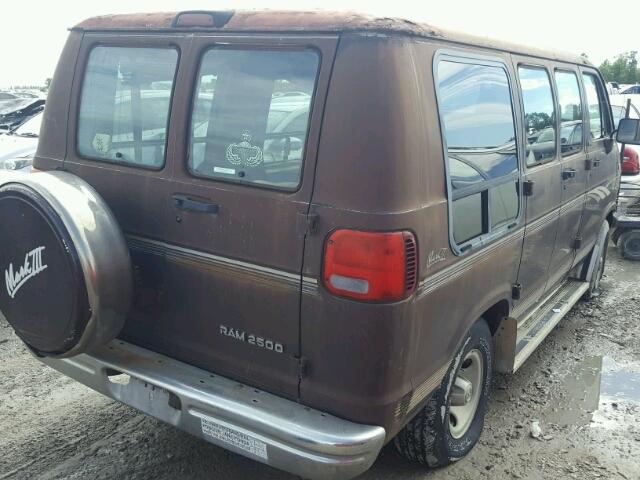 2B6HB21X7SK525549 - 1995 DODGE RAM VAN B2 BURGUNDY photo 4