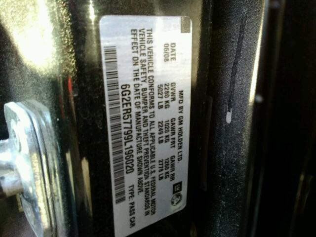 6G2ER57799L196020 - 2009 PONTIAC G8 BLACK photo 10