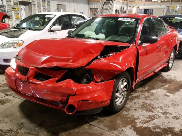 1G2NF52E34M535529 - 2004 PONTIAC GRAND AM S RED photo 2