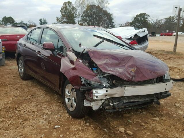 19XFB2F54DE293126 - 2013 HONDA CIVIC LX BURGUNDY photo 1