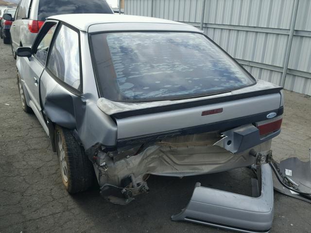 1FAPP93J0JW387916 - 1988 FORD ESCORT GT SILVER photo 3