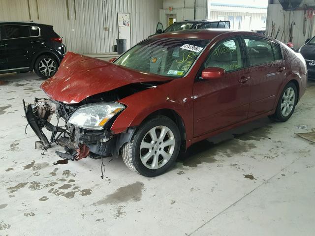 1N4BA41E37C860979 - 2007 NISSAN MAXIMA SE RED photo 2