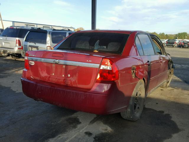 1G1ZS51F46F188781 - 2006 CHEVROLET MALIBU LS BURGUNDY photo 4