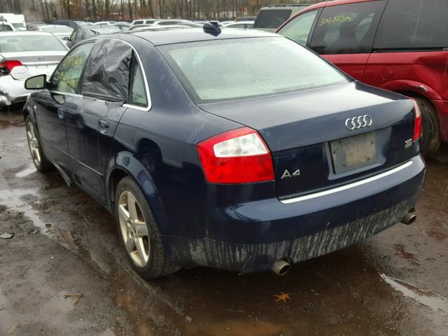 WAULT68E54A284889 - 2004 AUDI A4 3.0 QUA BLUE photo 3