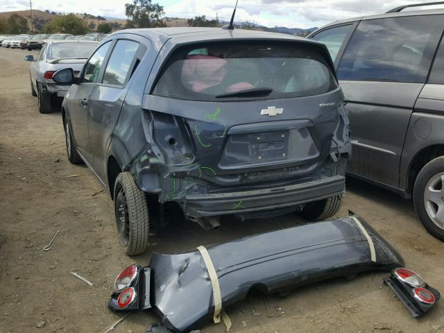 1G1JA6SH2C4181440 - 2012 CHEVROLET SONIC LS GRAY photo 3