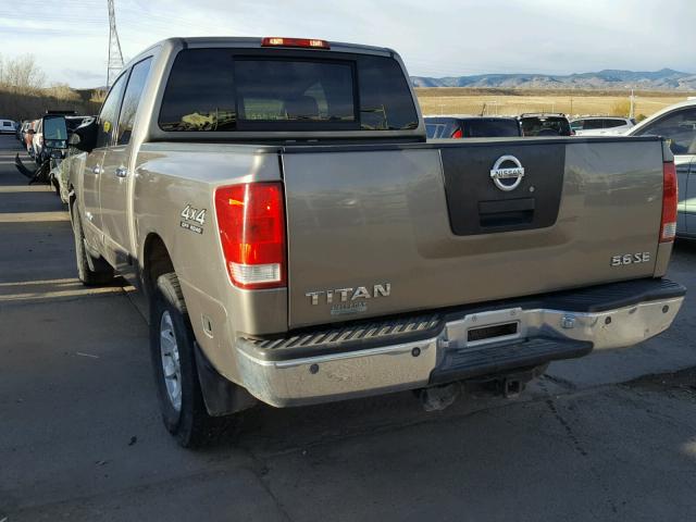 1N6AA07B46N561965 - 2006 NISSAN TITAN XE TAN photo 3