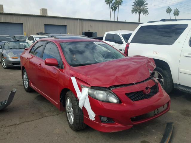 1NXBU40E09Z014823 - 2009 TOYOTA COROLLA BA RED photo 1