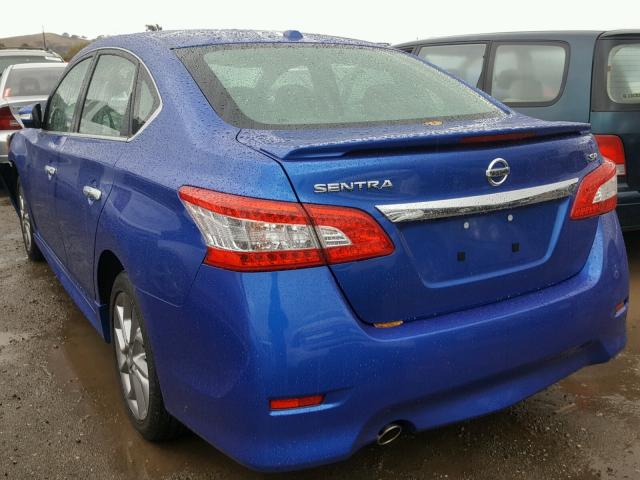 3N1AB7AP0FY381238 - 2015 NISSAN SENTRA S BLUE photo 3