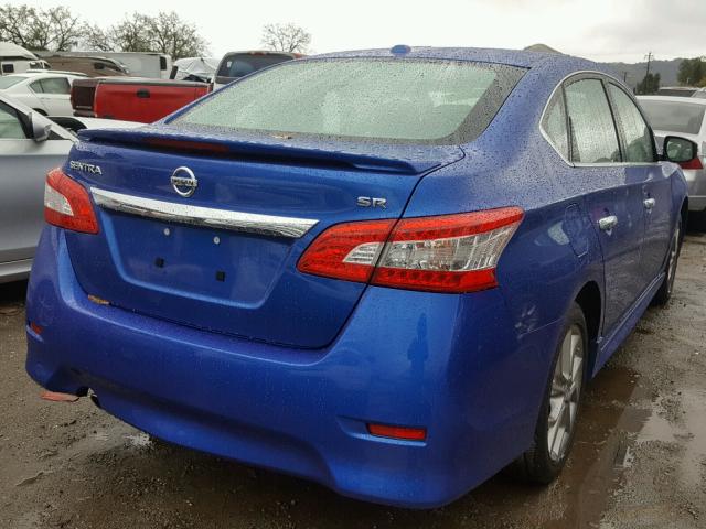 3N1AB7AP0FY381238 - 2015 NISSAN SENTRA S BLUE photo 4