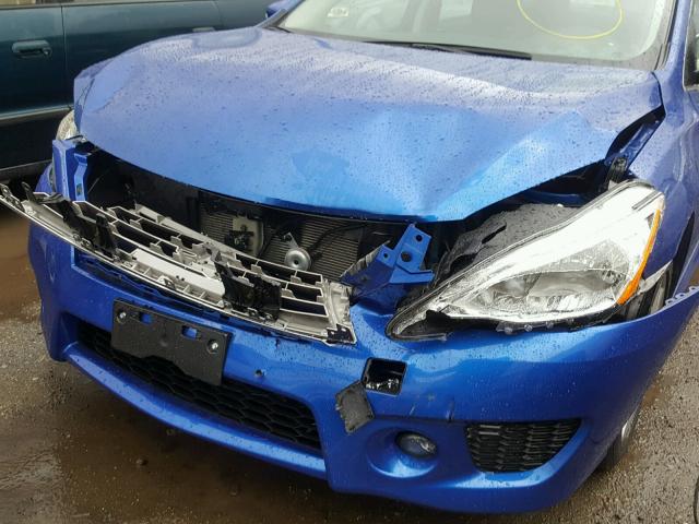 3N1AB7AP0FY381238 - 2015 NISSAN SENTRA S BLUE photo 9