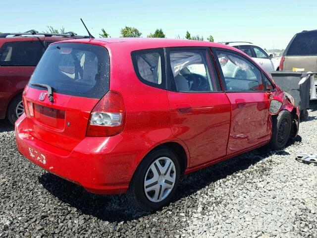 JHMGD37457S005267 - 2007 HONDA FIT RED photo 4