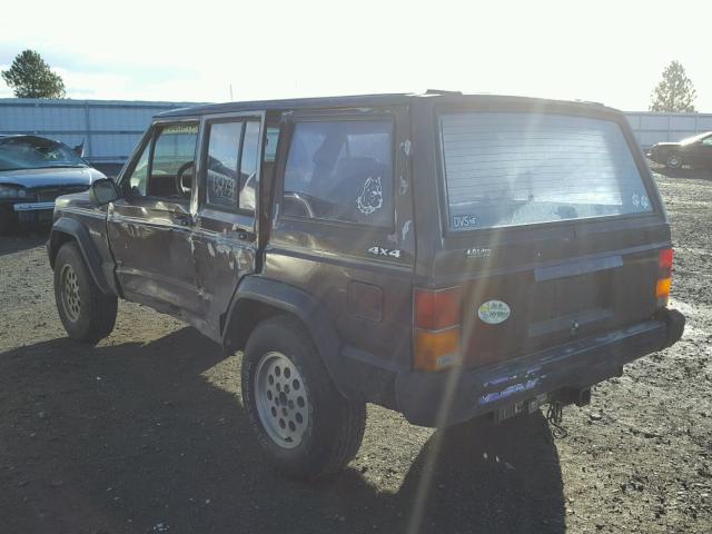 1J4FJ88S5NL112627 - 1992 JEEP CHEROKEE S MAROON photo 3