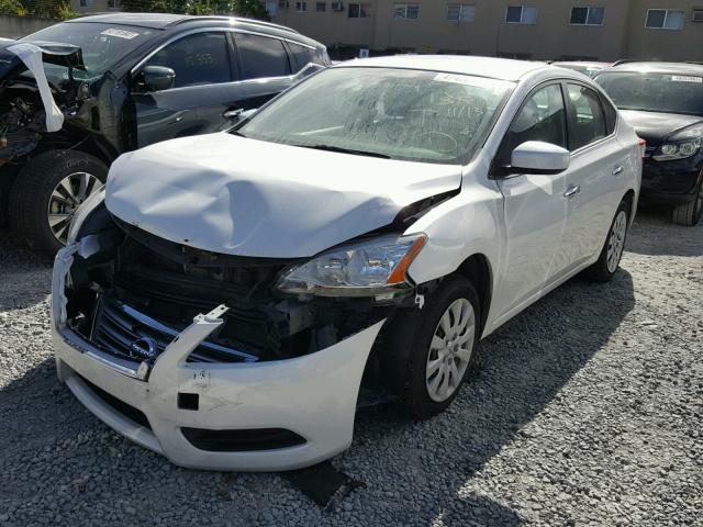 3N1AB7APXEL654472 - 2014 NISSAN SENTRA S WHITE photo 2