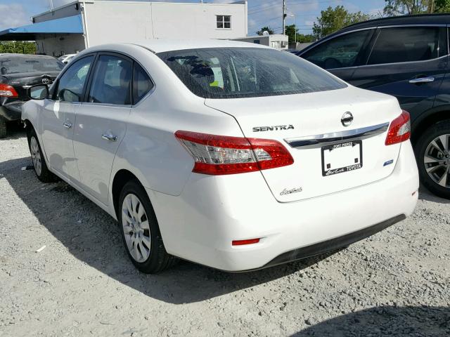 3N1AB7APXEL654472 - 2014 NISSAN SENTRA S WHITE photo 3