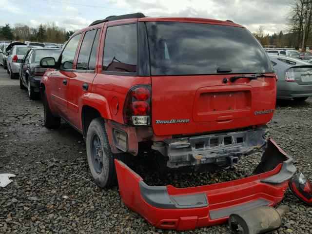 1GNDT13S622280744 - 2002 CHEVROLET TRAILBLAZE RED photo 3