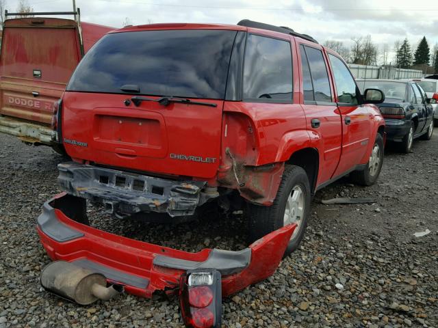 1GNDT13S622280744 - 2002 CHEVROLET TRAILBLAZE RED photo 4