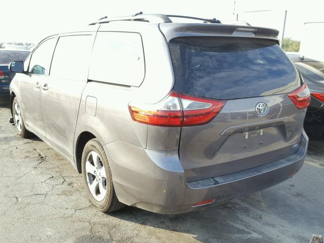 5TDKZ3DC0HS785634 - 2017 TOYOTA SIENNA LE CHARCOAL photo 3