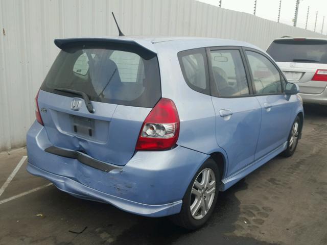 JHMGD386X8S005248 - 2008 HONDA FIT SPORT BLUE photo 4